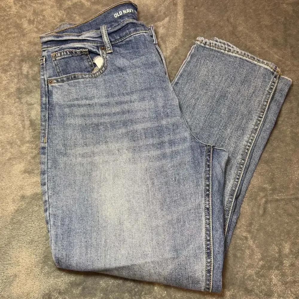 Old Navy Perfect Straight Mid-Rise Blue Jeans Women's Size 10